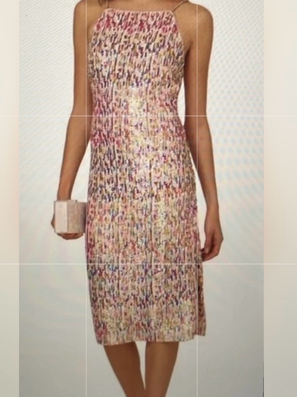 Liv Foster Dressy Sequin Halter Midi Dress Festive Size 0 LLC $395